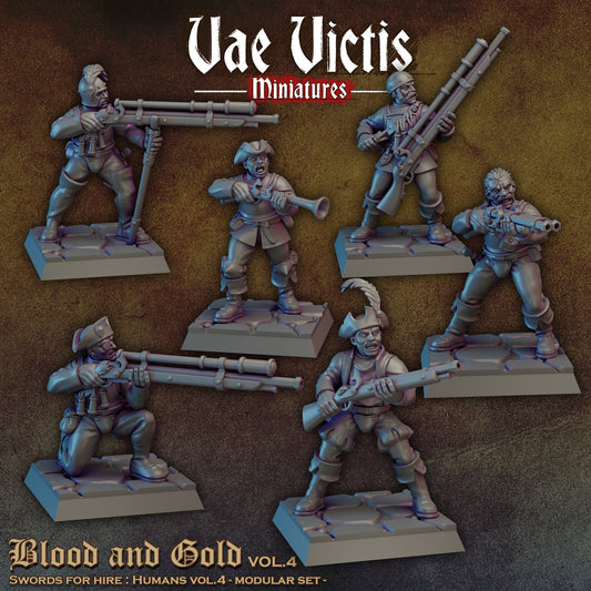 Human Riflemen Set | Vae Victis Miniatures | 32mm Scale Resin Printed Tabletop RPG Figures for Tabletop Roleplaying or Wargaming