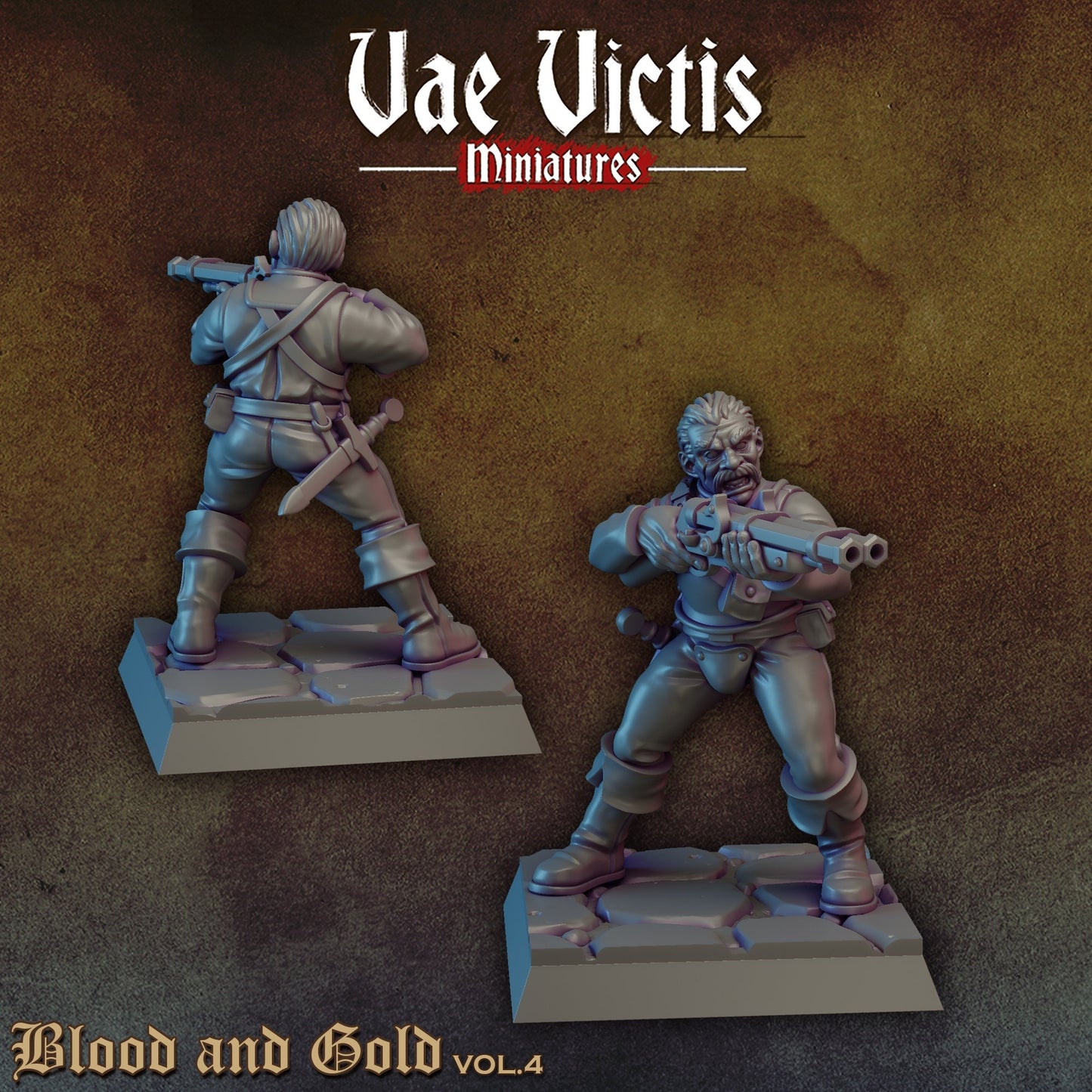 Human Riflemen Set | Vae Victis Miniatures | 32mm Scale Resin Printed Tabletop RPG Figures for Tabletop Roleplaying or Wargaming
