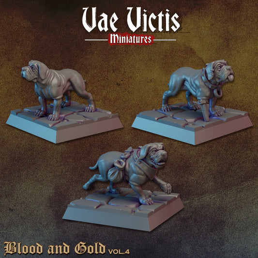Hunting Hounds Set | Vae Victis Miniatures | 32mm Scale Resin Printed Tabletop RPG Figures for Tabletop Roleplaying or Wargaming