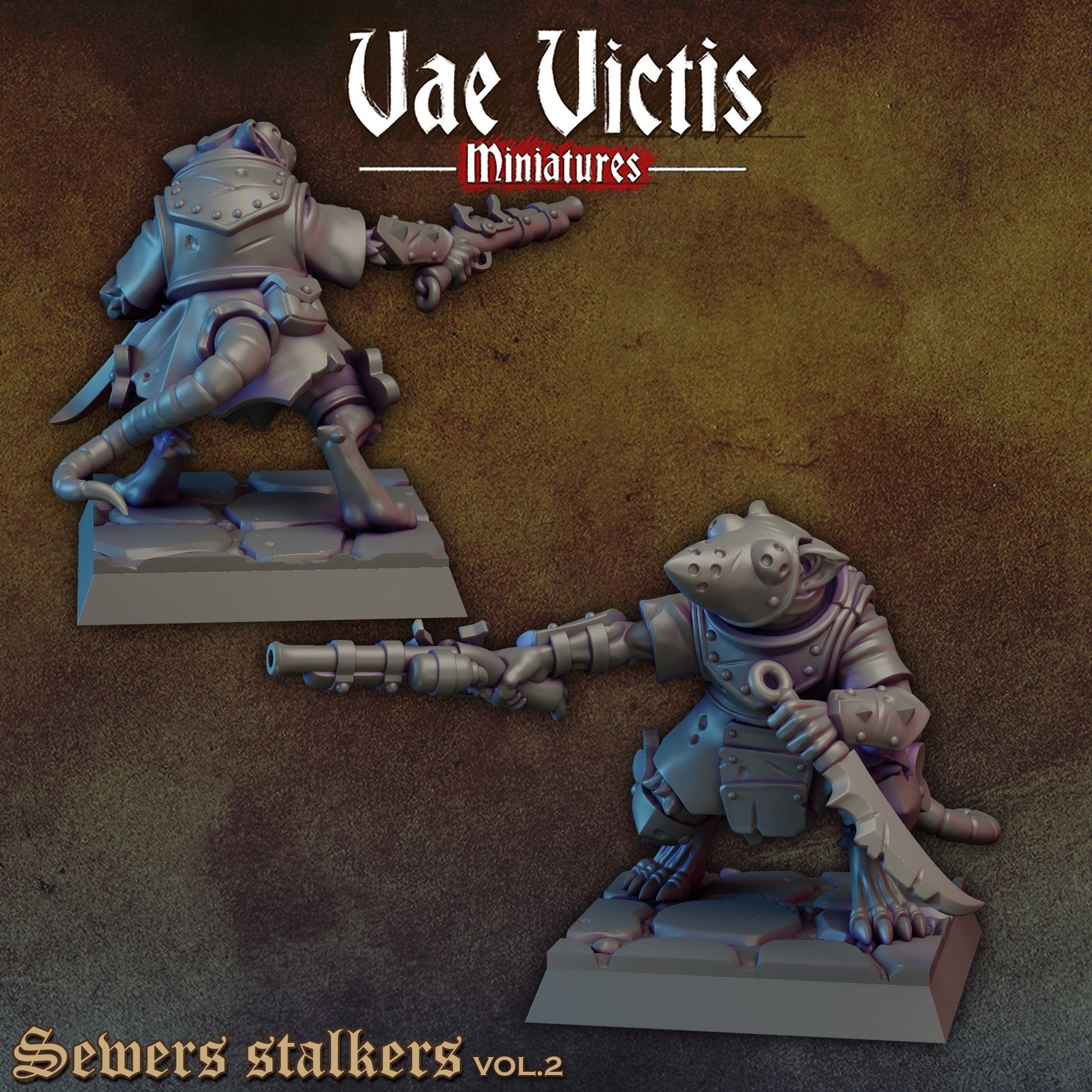 Ratfolk Warband Set Vol.2 | Vae Victis Miniatures | 32mm Scale Resin Printed Tabletop RPG Figures for Tabletop Roleplaying or Wargaming