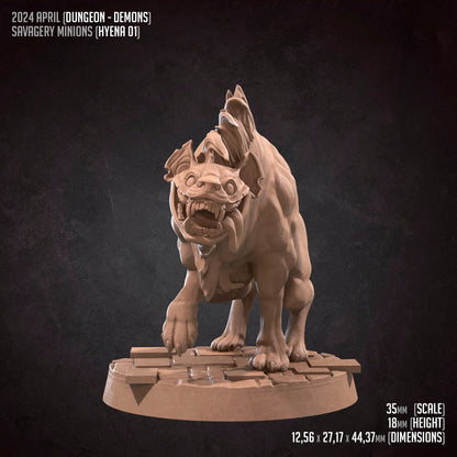 Savagery Hyena Minions Set | Bite The Bullet | 35mm Scale | Resin Printed Tabletop RPG Miniature Figures | DND | 5E