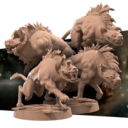 Savagery Hyena Minions Set | Bite The Bullet | 35mm Scale | Resin Printed Tabletop RPG Miniature Figures | DND | 5E