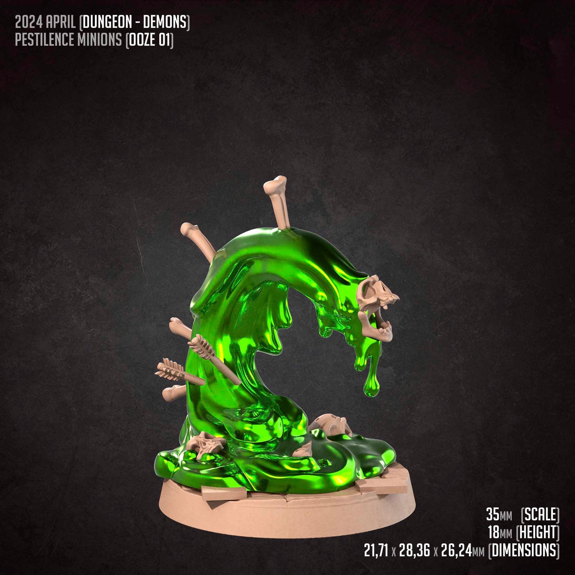 Ooze Minions Set | Bite The Bullet | 35mm Scale | Resin Printed Tabletop RPG Miniature Figures | DND | 5E