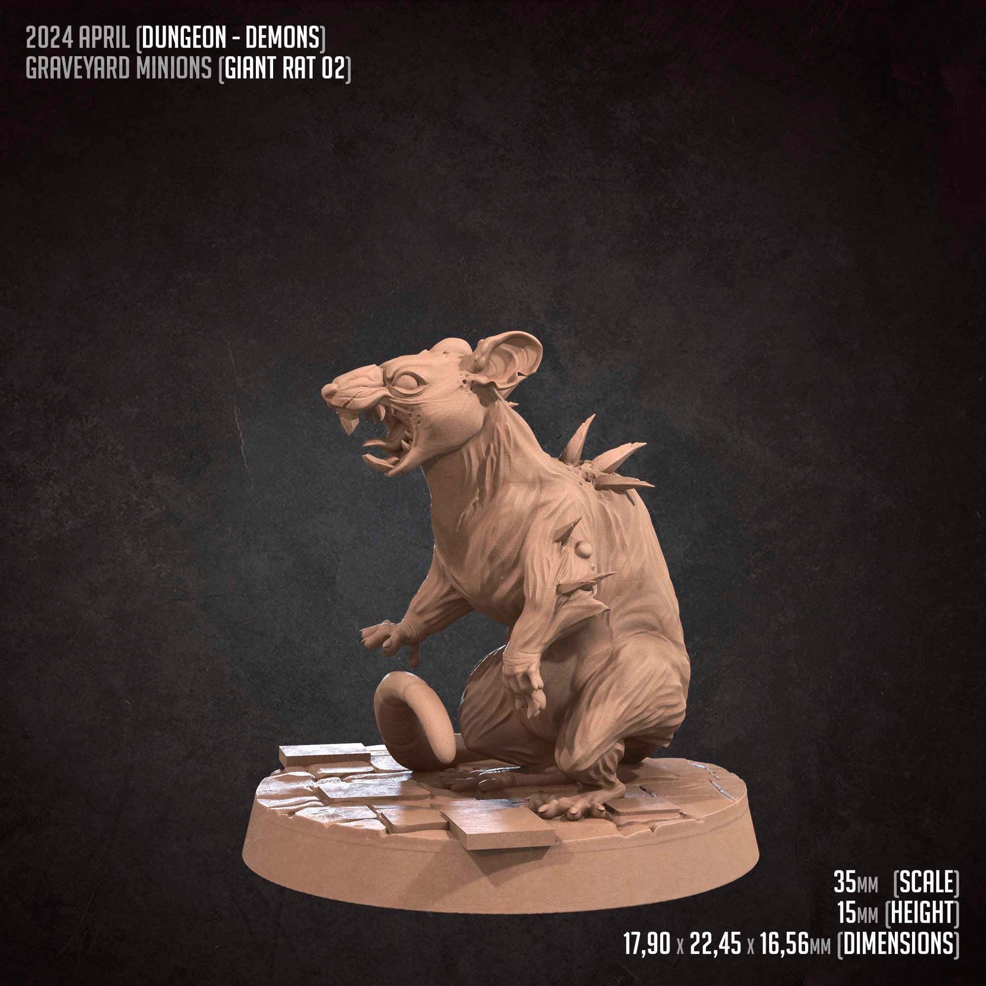 Graveyard Rat Minions Set | Bite The Bullet | 35mm Scale | Resin Printed Tabletop RPG Miniature Figures | DND | 5E