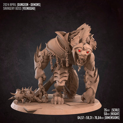 Savagery Boss | Bite The Bullet | 35mm Scale | Resin Printed Tabletop RPG Miniature Figures | DND | 5E