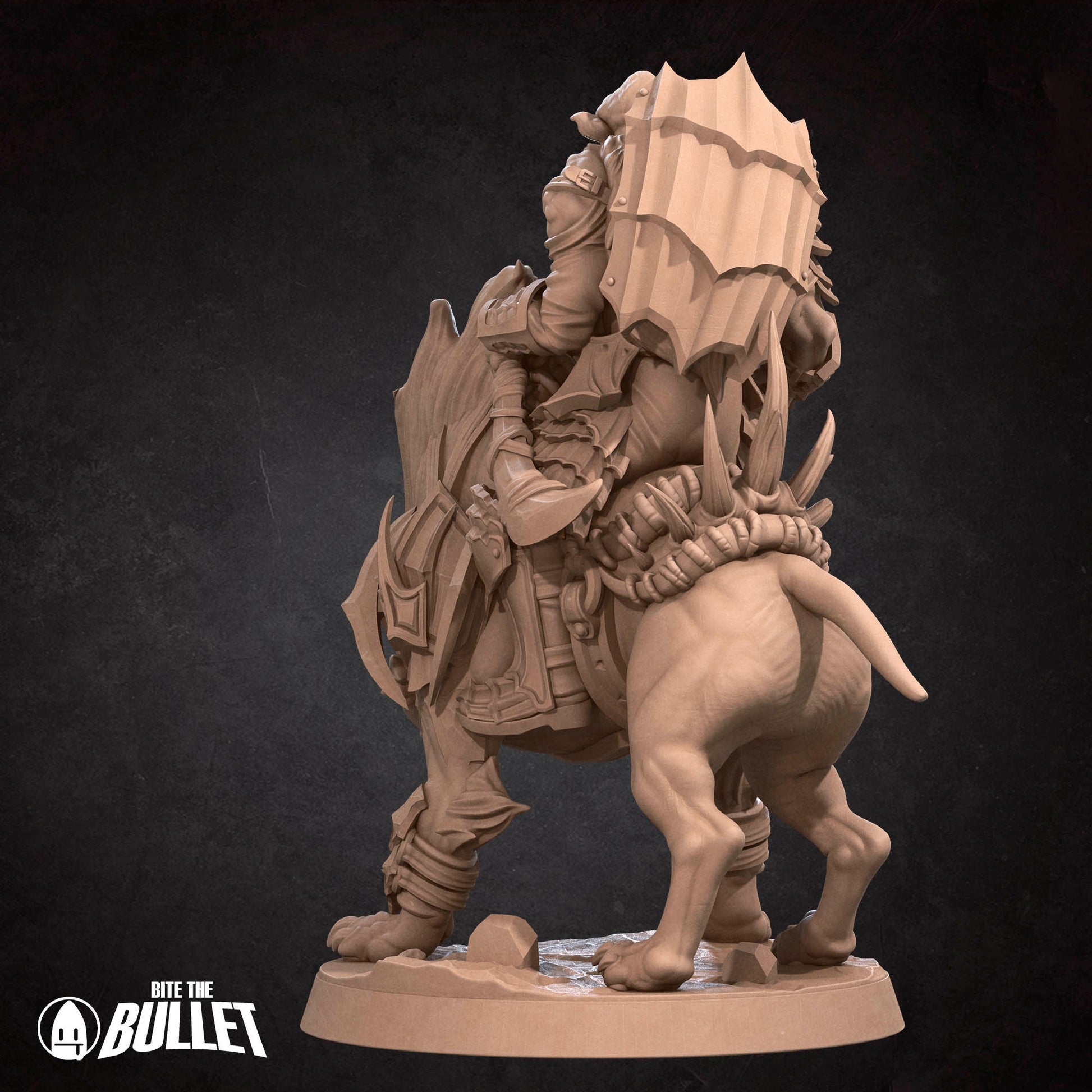 Orc Warg Rider Lieutenant | Bite The Bullet | 35mm Scale | Resin Printed Tabletop RPG Miniature Figures | DND | 5E