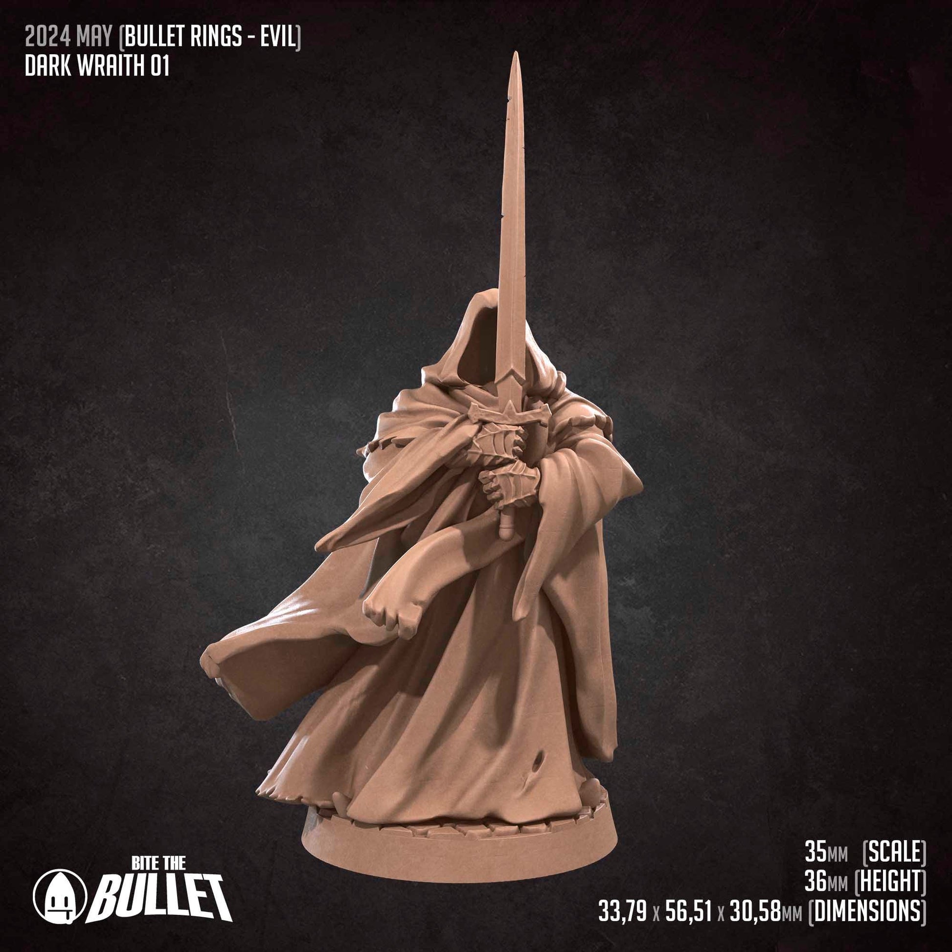Dark Wraiths Set | Bite The Bullet | 35mm Scale | Resin Printed Tabletop RPG Miniature Figures | DND | 5E