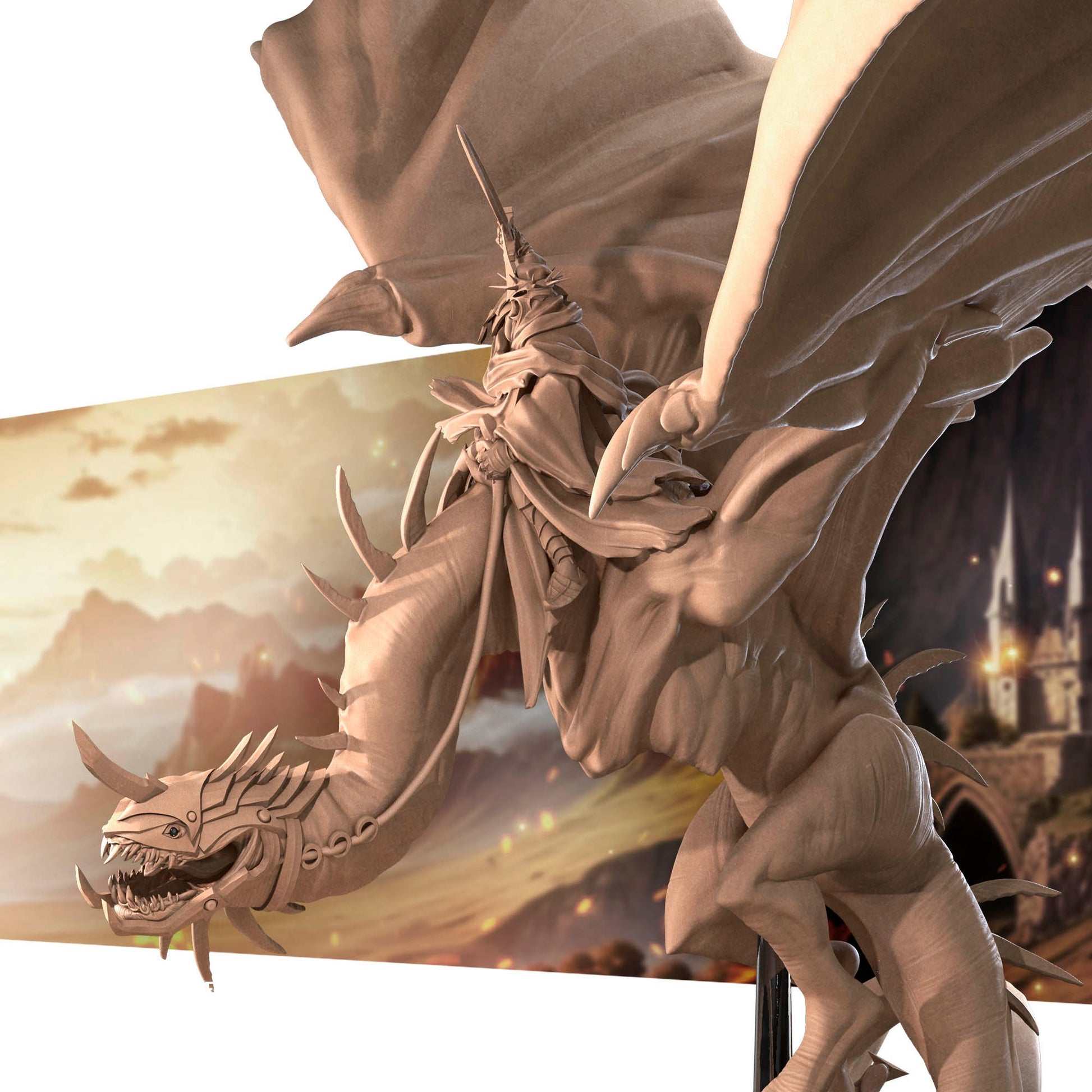 Mounted Witch King | Bite The Bullet | 35mm Scale | Resin Printed Tabletop RPG Miniature Figures | DND | 5E