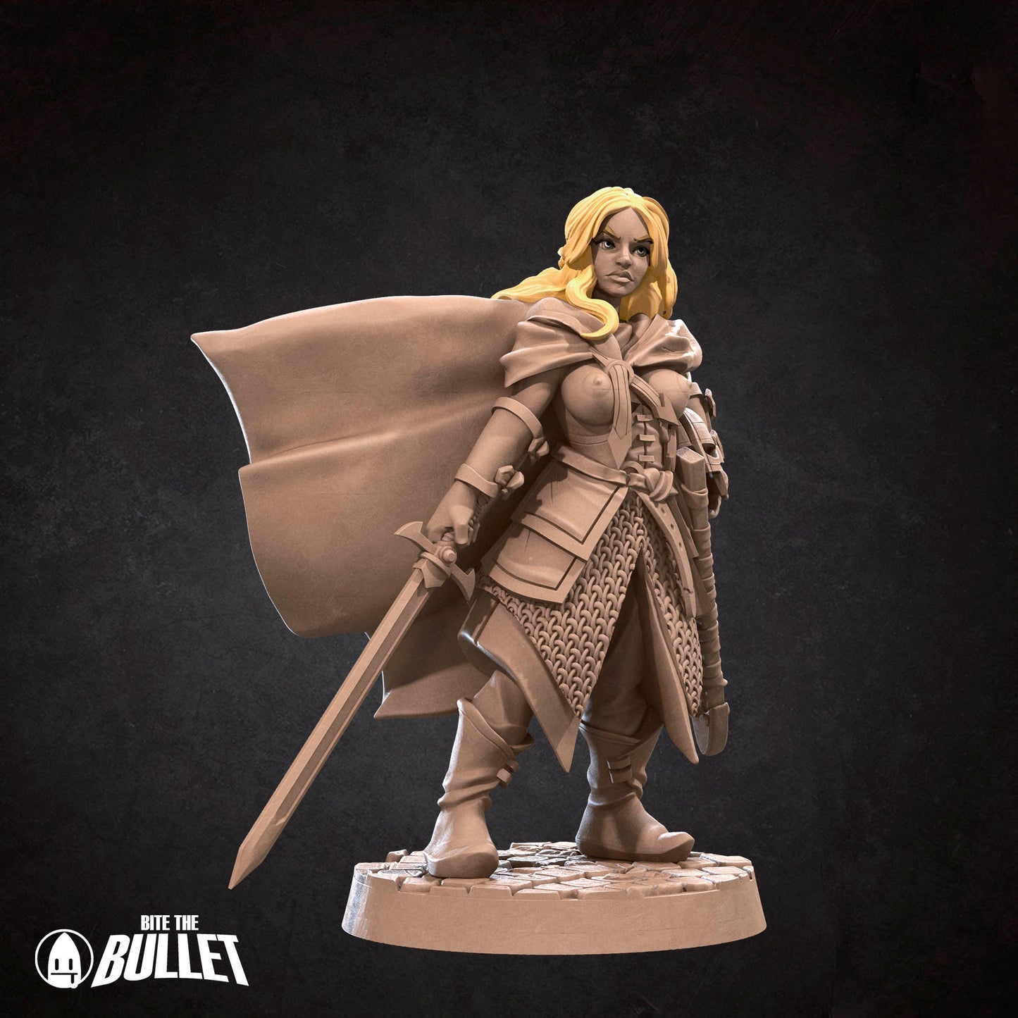 Shieldmaiden | NSFW Option | Bite The Bullet | 35mm Scale | Resin Printed Tabletop RPG Miniature Figures | DND | 5E