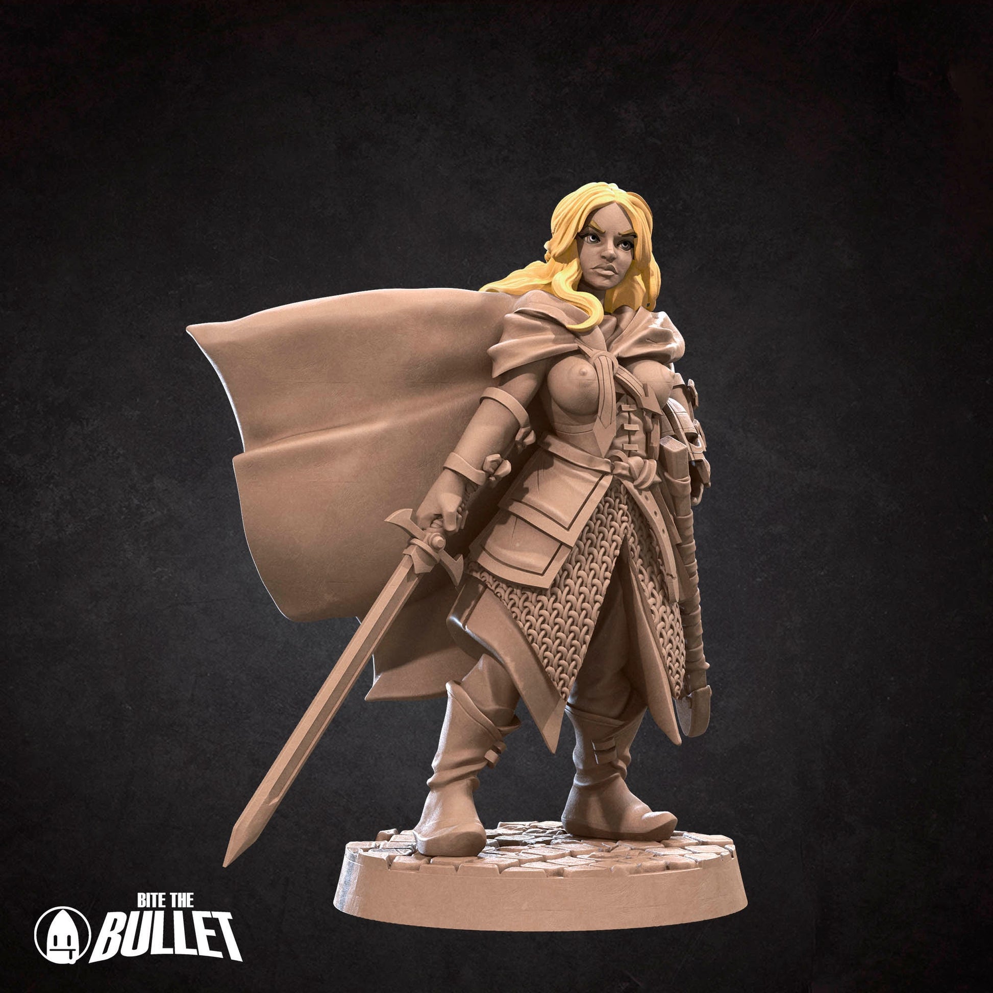 Shieldmaiden | NSFW Option | Bite The Bullet | 35mm Scale | Resin Printed Tabletop RPG Miniature Figures | DND | 5E
