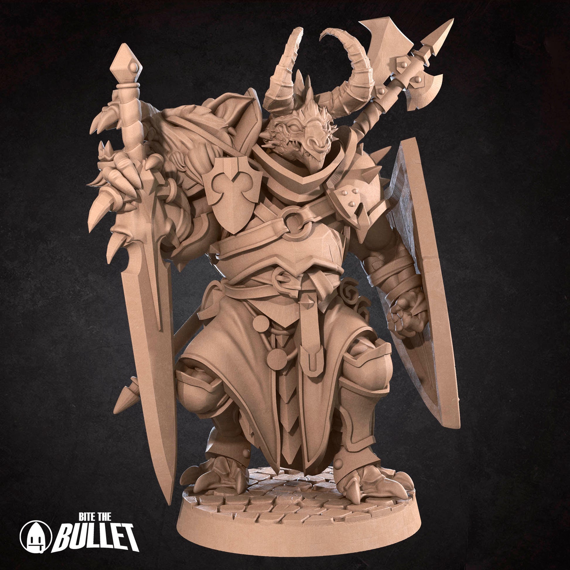 Dragonborn Fighter | Bite The Bullet | 35mm Scale | Resin Printed Tabletop RPG Miniature Figures | DND | 5E