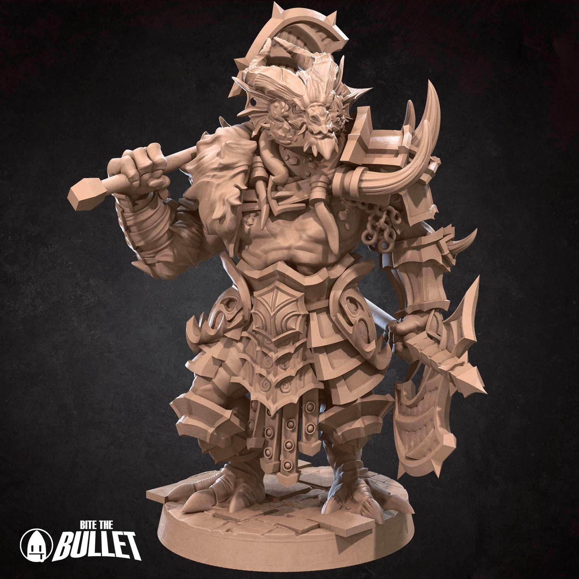 Dragonborn Barbarian | Bite The Bullet | 35mm Scale | Resin Printed Tabletop RPG Miniature Figures | DND | 5E