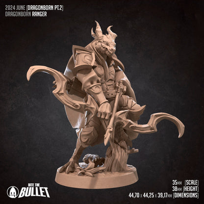 Dragonborn Barbarian | Bite The Bullet | 35mm Scale | Resin Printed Tabletop RPG Miniature Figures | DND | 5E