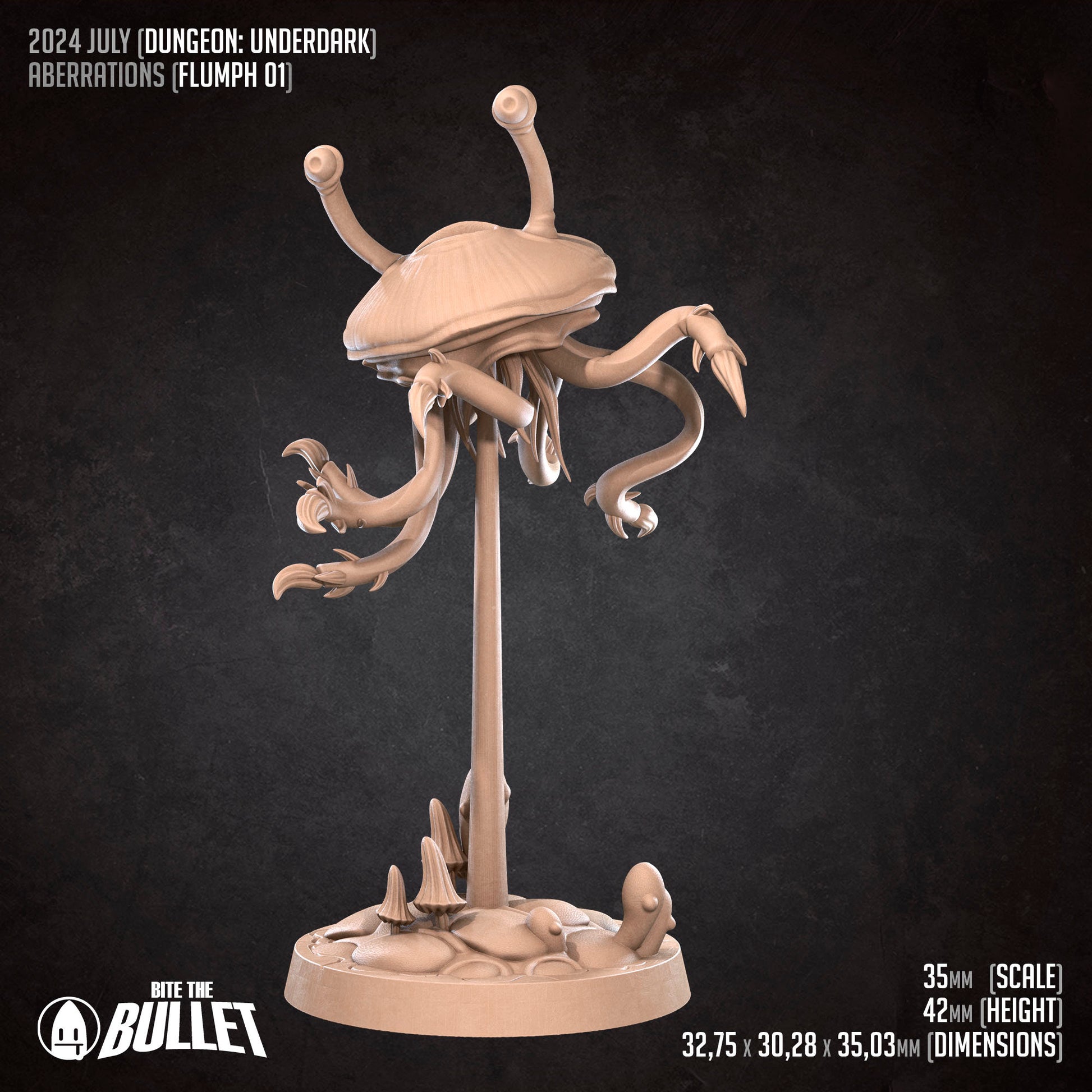 Tentacled Aberration Set | Bite The Bullet | 35mm Scale | Resin Printed Tabletop RPG Miniature Figures | DND | 5E