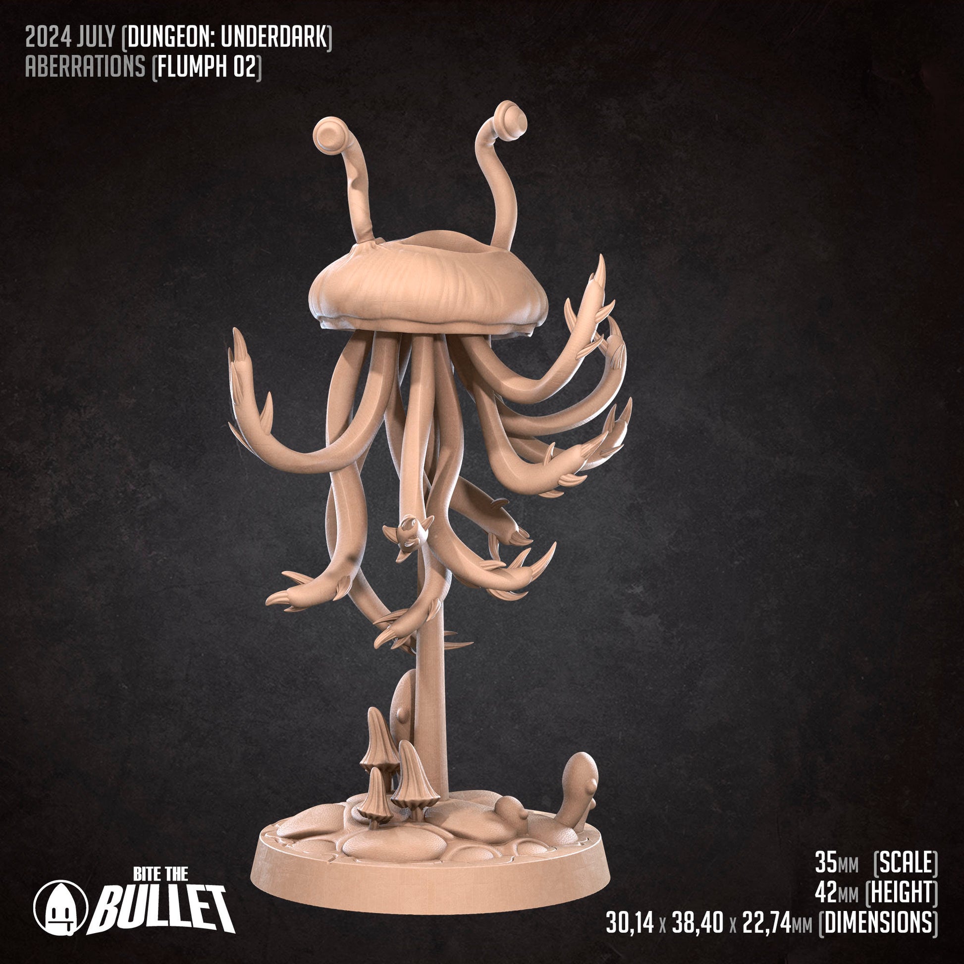 Tentacled Aberration Set | Bite The Bullet | 35mm Scale | Resin Printed Tabletop RPG Miniature Figures | DND | 5E