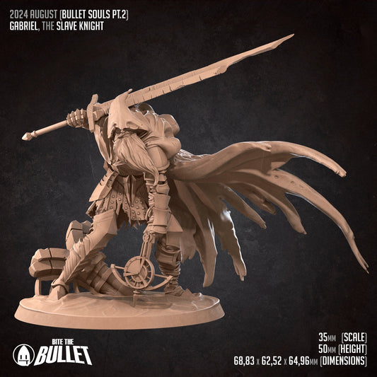 Gabriel The Slave Knight | Bite The Bullet | 35mm Scale | Resin Printed Tabletop RPG Miniature Figures | DND | 5E