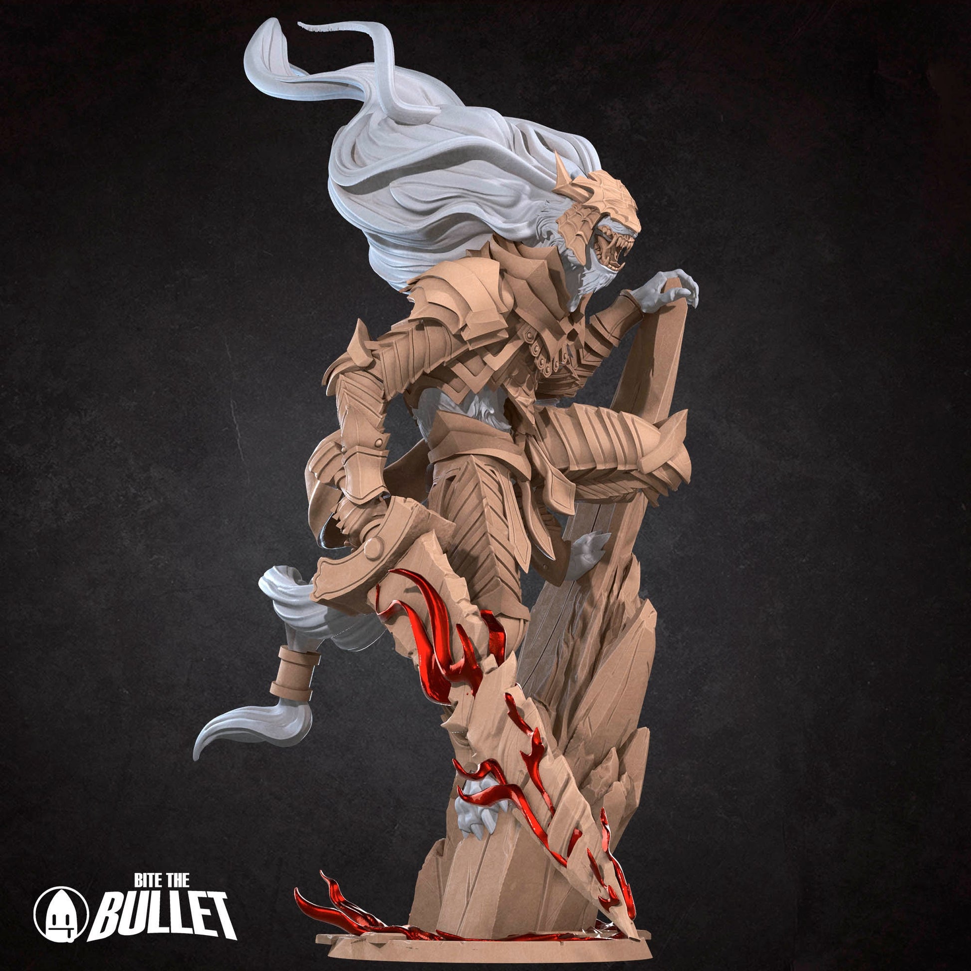 Malek The Black Blade | Bite The Bullet | 35mm Scale | Resin Printed Tabletop RPG Miniature Figures | DND | 5E