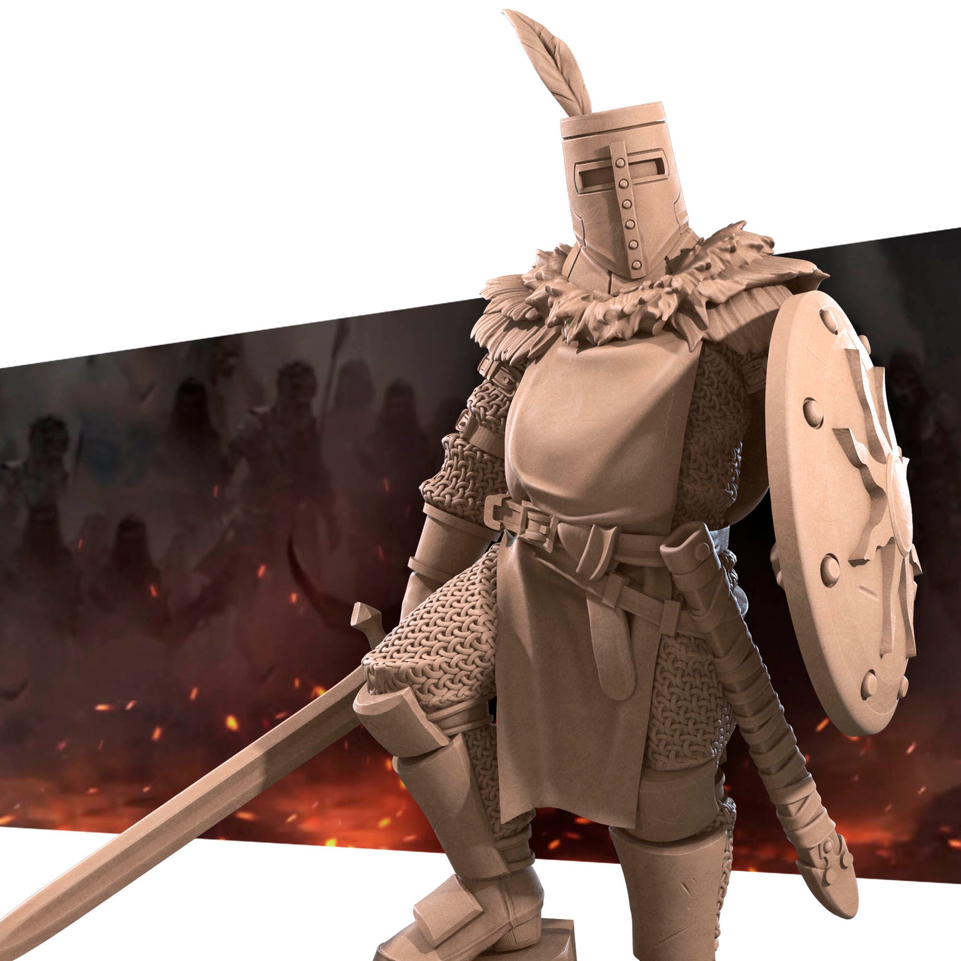 Sir Lawrence The Knight Of Sunlight | Bite The Bullet | 35mm Scale | Resin Printed Tabletop RPG Miniature Figures | DND | 5E