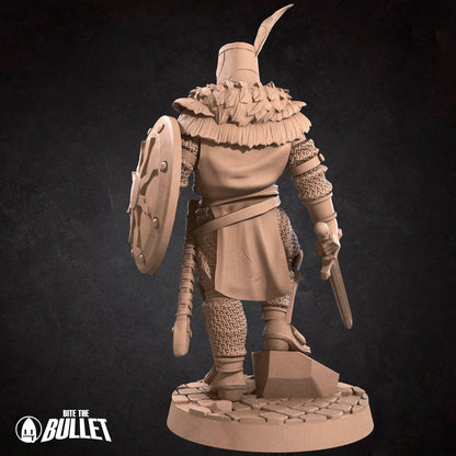 Sir Lawrence The Knight Of Sunlight | Bite The Bullet | 35mm Scale | Resin Printed Tabletop RPG Miniature Figures | DND | 5E