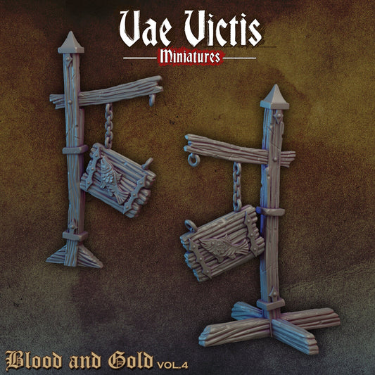 City Sign Prop | Vae Victis Miniatures | 32mm Scale Resin Printed Tabletop RPG Figures for Tabletop Roleplaying or Wargaming