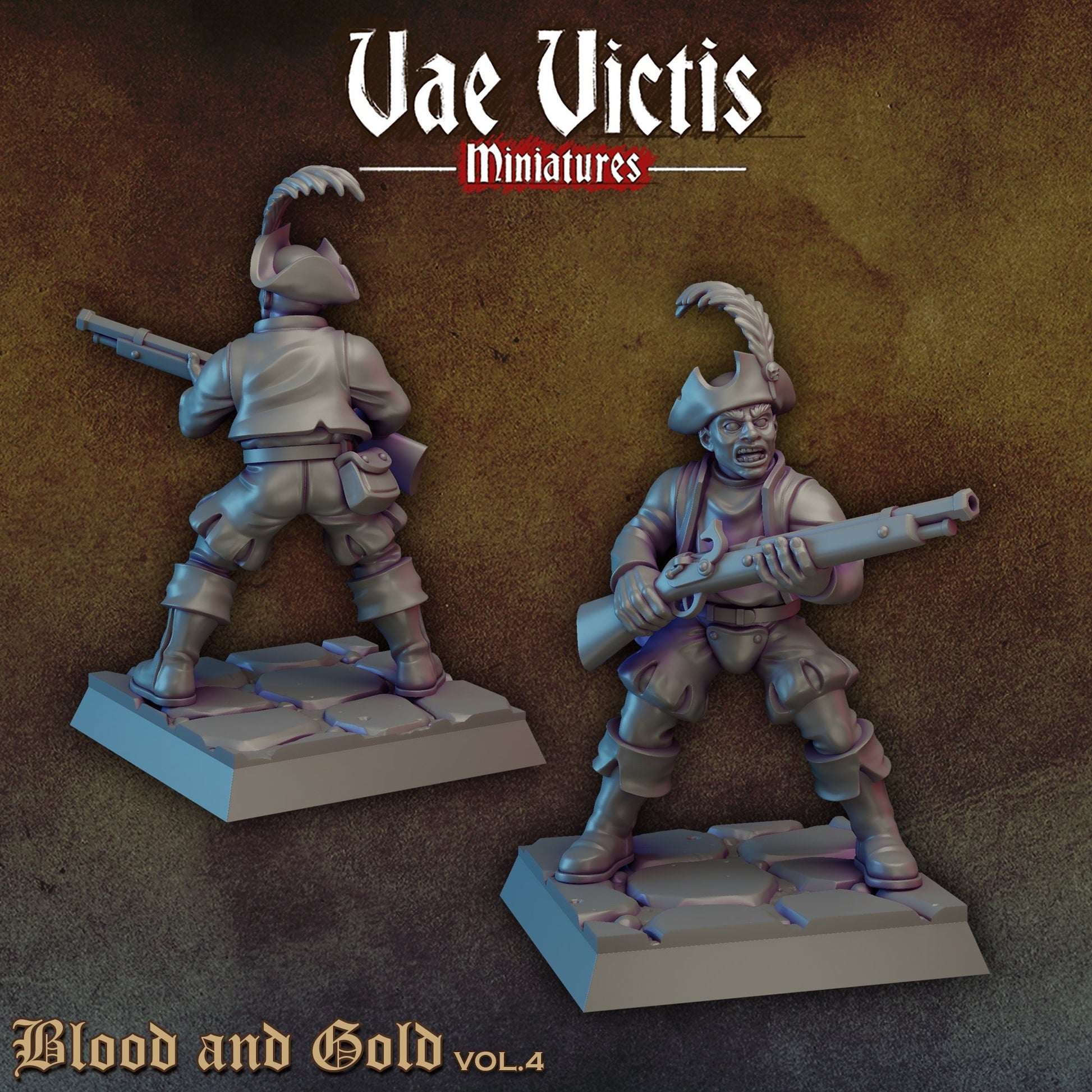 Human Riflemen Set | Vae Victis Miniatures | 32mm Scale Resin Printed Tabletop RPG Figures for Tabletop Roleplaying or Wargaming