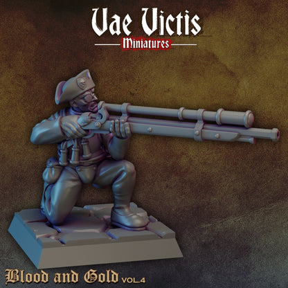 Human Riflemen Set | Vae Victis Miniatures | 32mm Scale Resin Printed Tabletop RPG Figures for Tabletop Roleplaying or Wargaming
