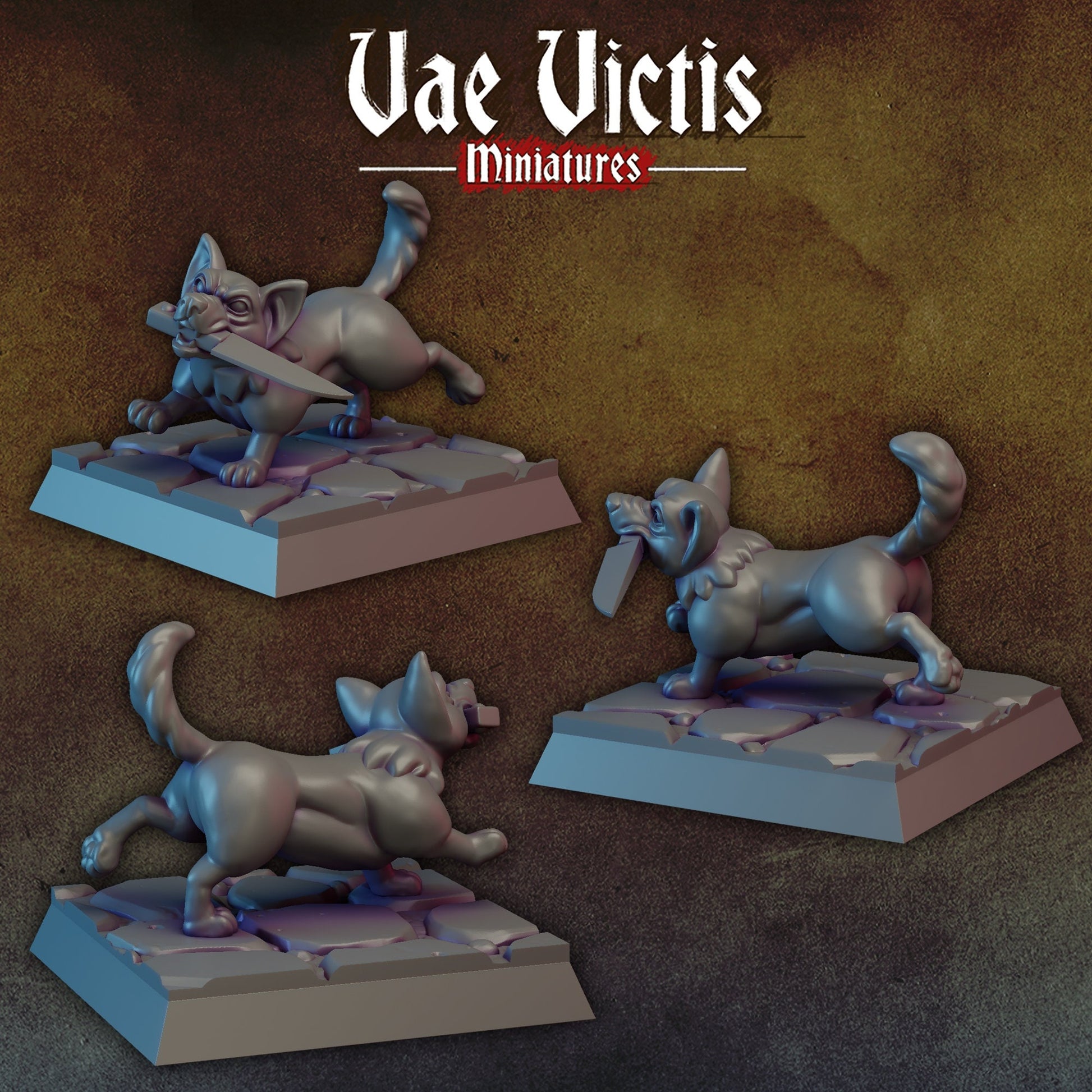 Corgi Set | Vae Victis Miniatures | 32mm Scale Resin Printed Tabletop RPG Figures for Tabletop Roleplaying or Wargaming
