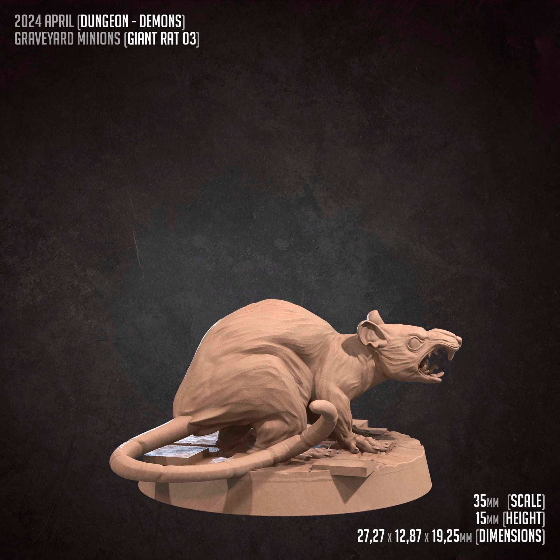 Graveyard Rat Minions Set | Bite The Bullet | 35mm Scale | Resin Printed Tabletop RPG Miniature Figures | DND | 5E