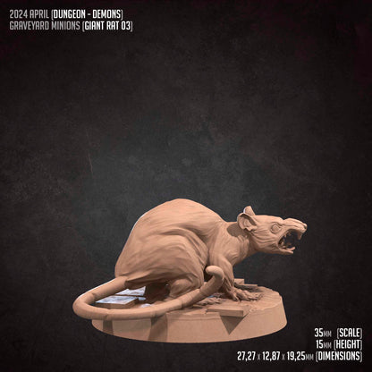Graveyard Rat Minions Set | Bite The Bullet | 35mm Scale | Resin Printed Tabletop RPG Miniature Figures | DND | 5E