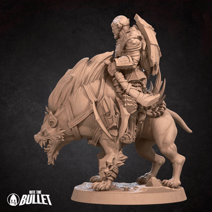 Orc Warg Rider Lieutenant | Bite The Bullet | 35mm Scale | Resin Printed Tabletop RPG Miniature Figures | DND | 5E