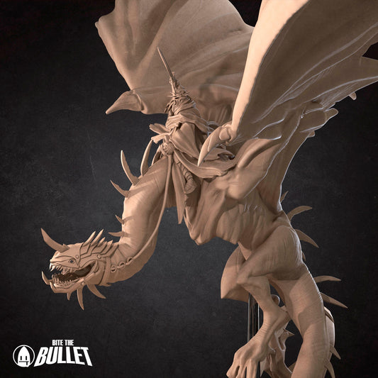 Mounted Witch King | Bite The Bullet | 35mm Scale | Resin Printed Tabletop RPG Miniature Figures | DND | 5E
