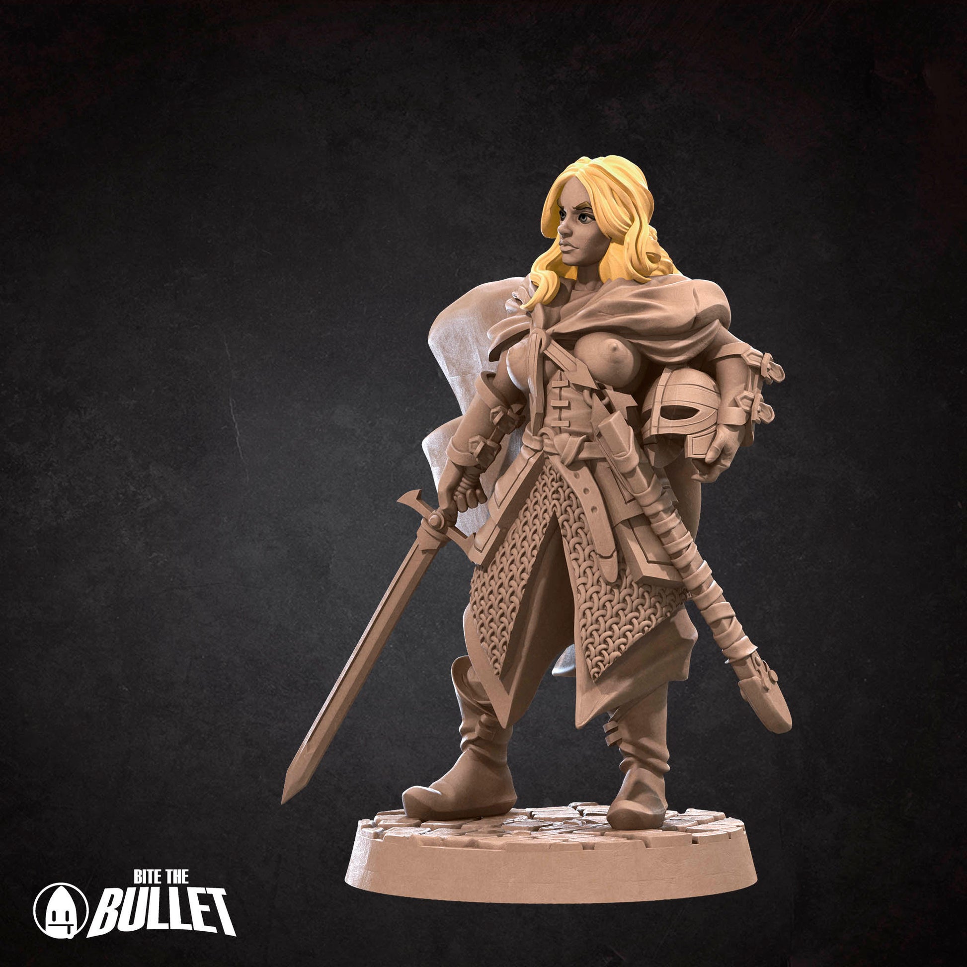Shieldmaiden | NSFW Option | Bite The Bullet | 35mm Scale | Resin Printed Tabletop RPG Miniature Figures | DND | 5E