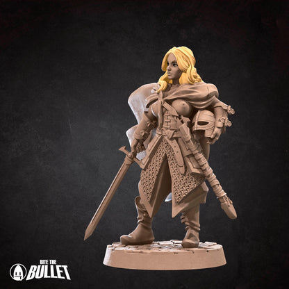 Shieldmaiden | NSFW Option | Bite The Bullet | 35mm Scale | Resin Printed Tabletop RPG Miniature Figures | DND | 5E