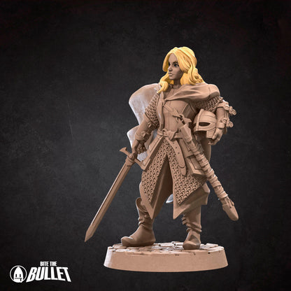 Shieldmaiden | NSFW Option | Bite The Bullet | 35mm Scale | Resin Printed Tabletop RPG Miniature Figures | DND | 5E