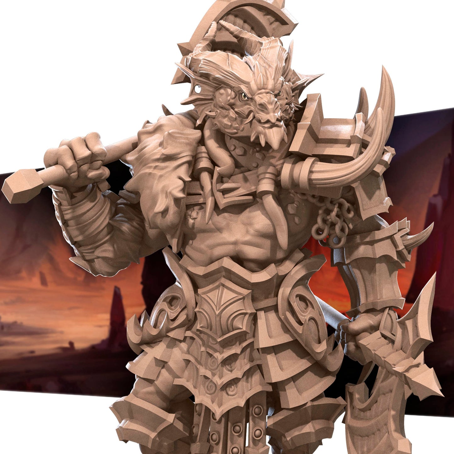 Dragonborn Barbarian | Bite The Bullet | 35mm Scale | Resin Printed Tabletop RPG Miniature Figures | DND | 5E