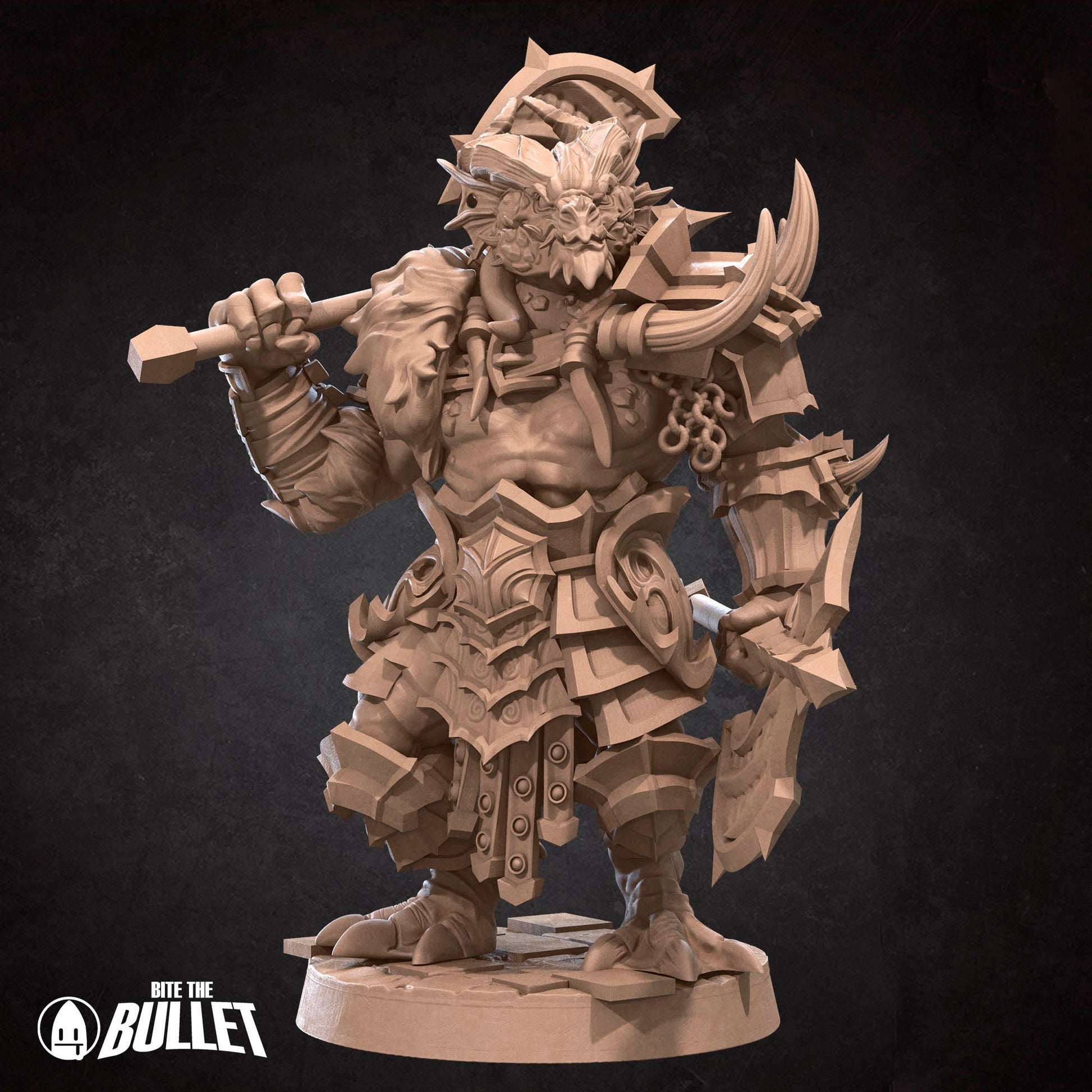 Dragonborn Barbarian | Bite The Bullet | 35mm Scale | Resin Printed Tabletop RPG Miniature Figures | DND | 5E