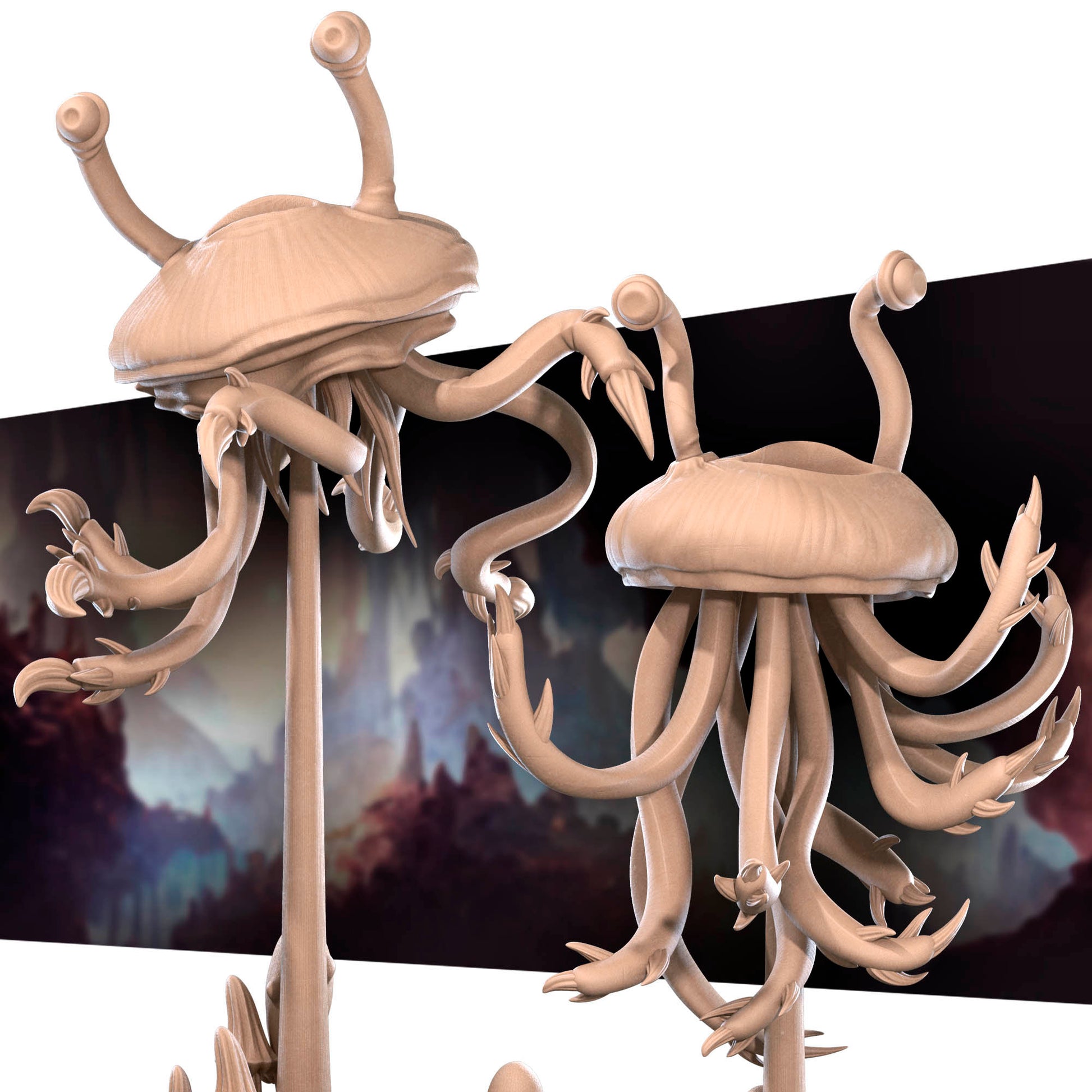 Tentacled Aberration Set | Bite The Bullet | 35mm Scale | Resin Printed Tabletop RPG Miniature Figures | DND | 5E