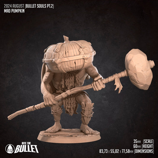 Mad Pumpkin | Bite The Bullet | 35mm Scale | Resin Printed Tabletop RPG Miniature Figures | DND | 5E