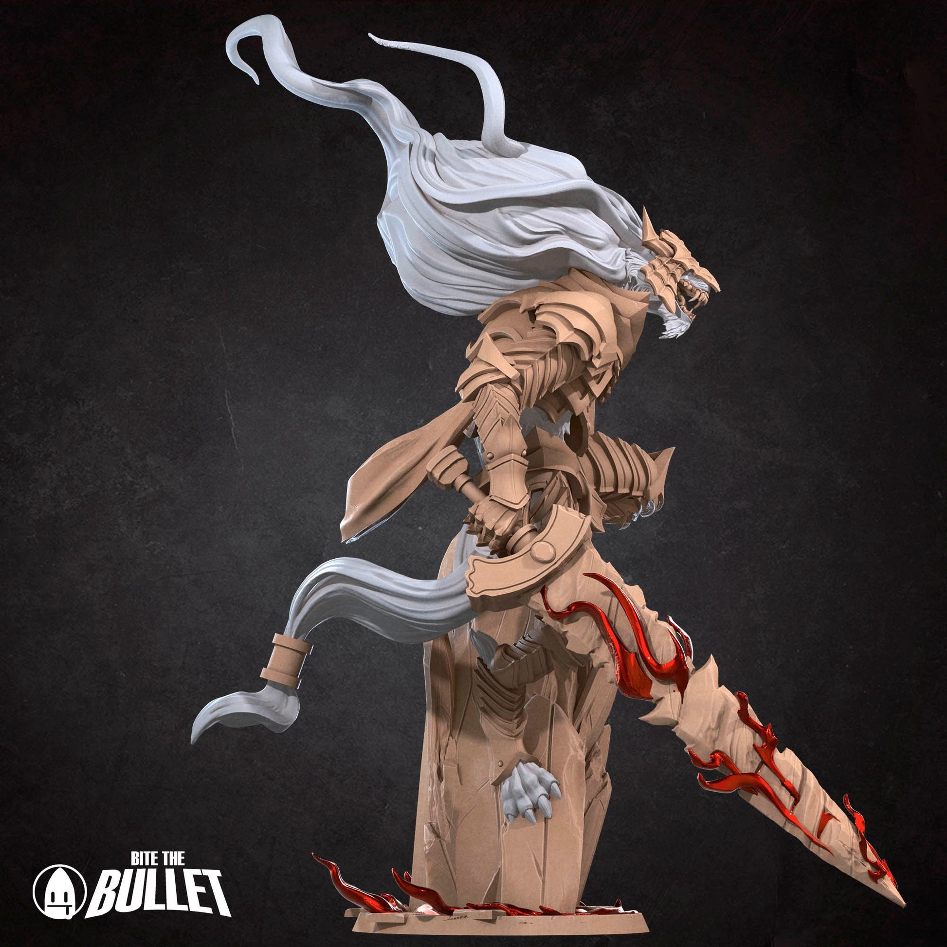 Malek The Black Blade | Bite The Bullet | 35mm Scale | Resin Printed Tabletop RPG Miniature Figures | DND | 5E
