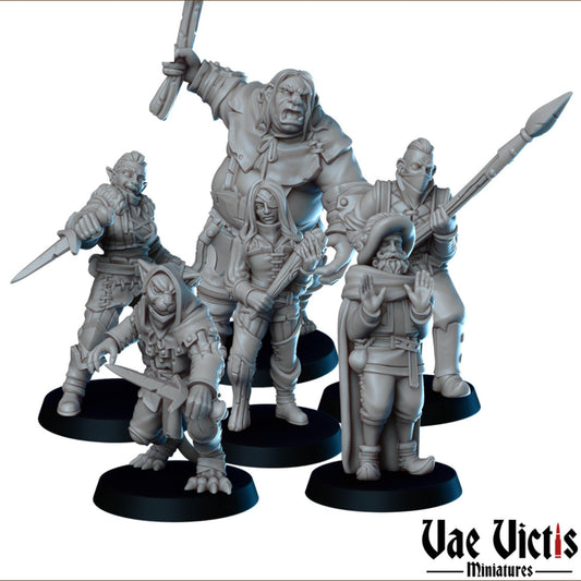 Bandit Ambush Set | Vae Victis Miniatures | 32mm Scale Resin Printed Tabletop RPG Figures for Tabletop Roleplaying or Wargaming