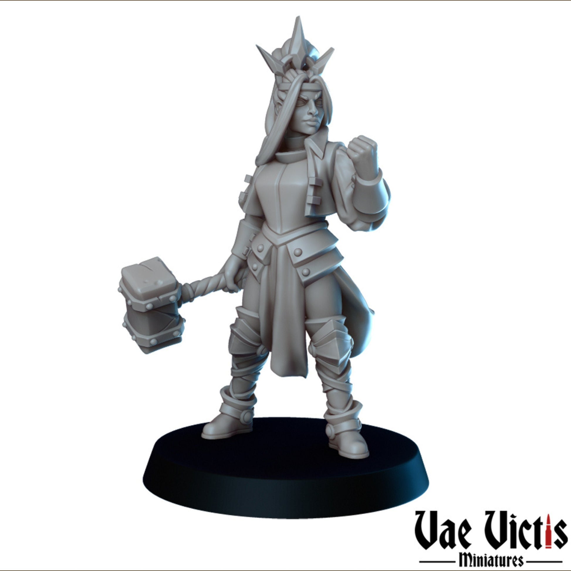 Female Cleric | Vae Victis Miniatures | 32mm Scale Resin Printed Tabletop RPG Figures for Tabletop Roleplaying or Wargaming