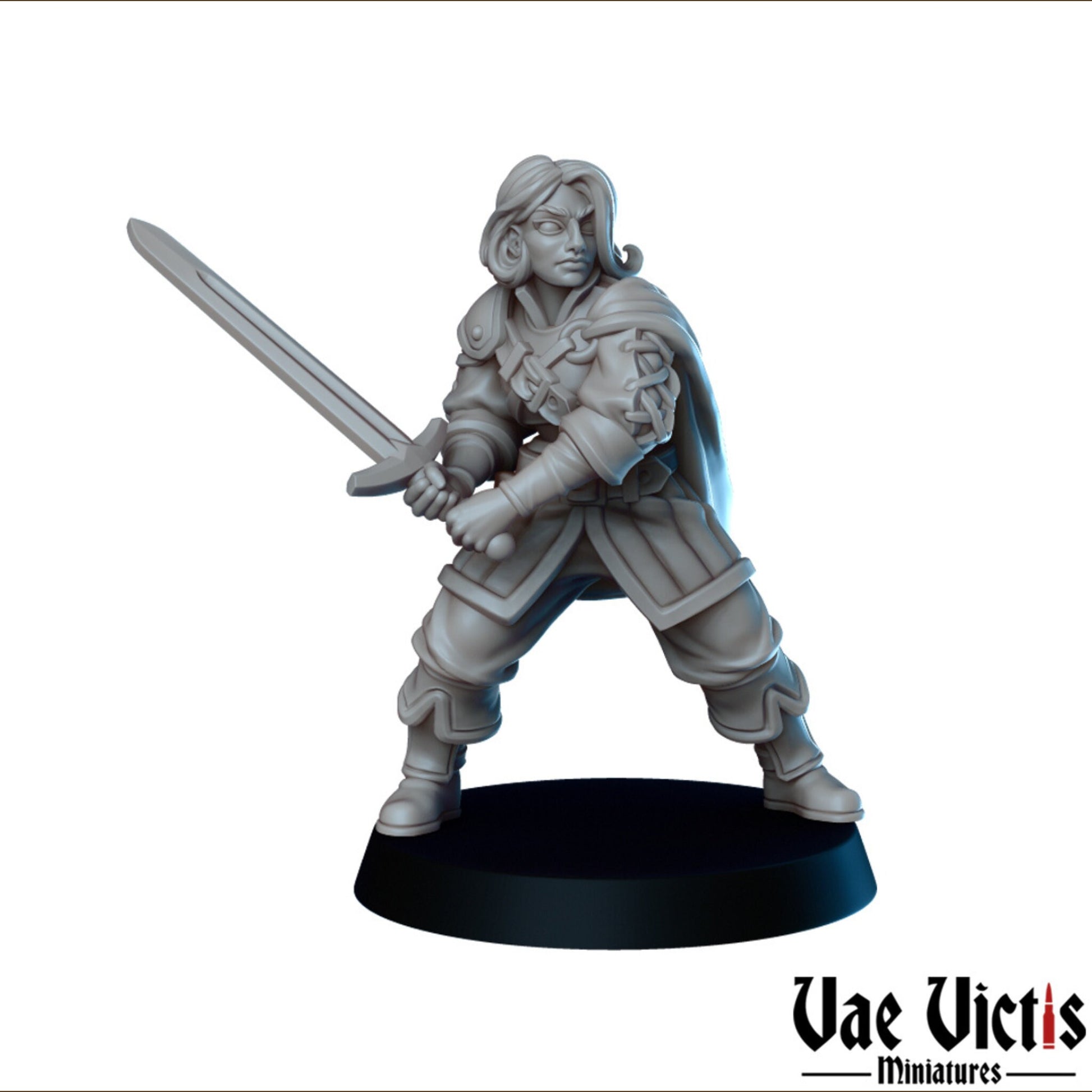 Human Fighter | Vae Victis Miniatures | 32mm Scale Resin Printed Tabletop RPG Figures for Tabletop Roleplaying or Wargaming