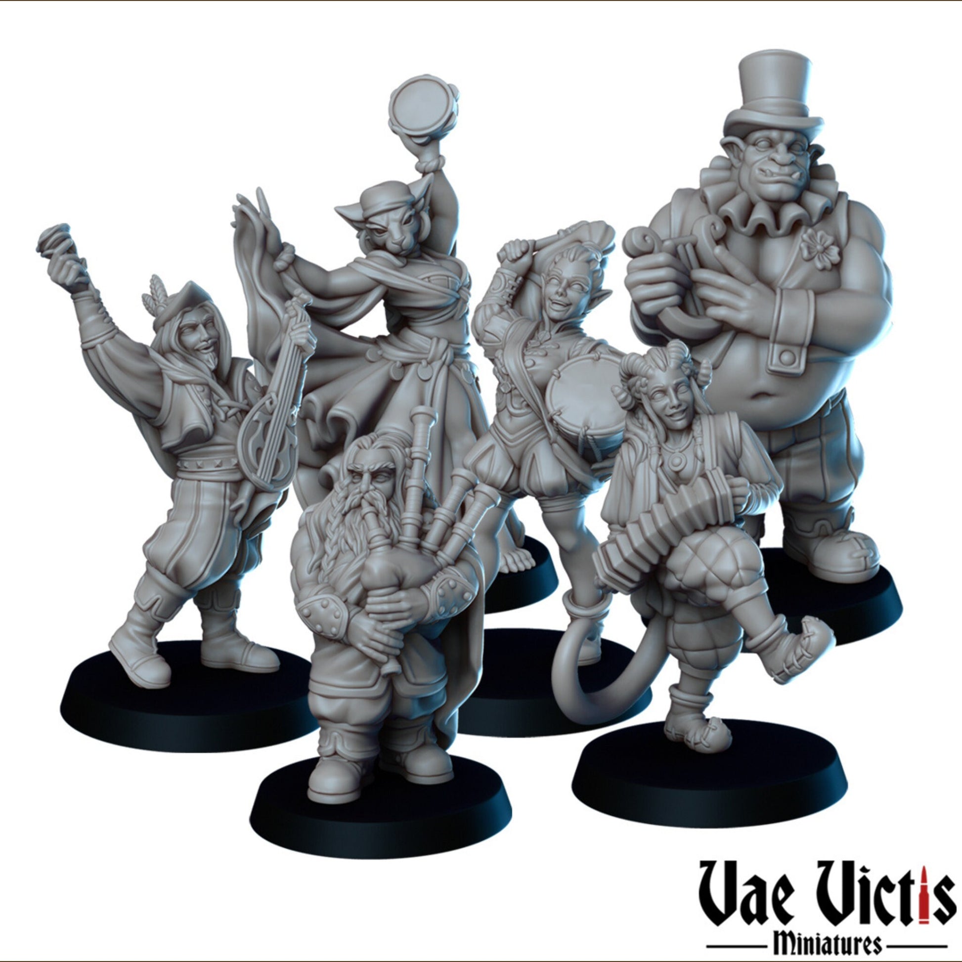 The Itinerant band Set | Vae Victis Miniatures | 32mm Scale Resin Printed Tabletop RPG Figures for Tabletop Roleplaying or Wargaming