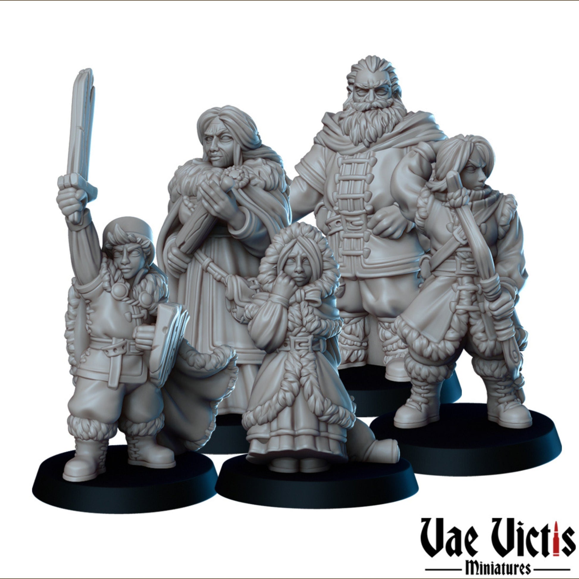 Winter Village Set | Vae Victis Miniatures | 32mm Scale Resin Printed Tabletop RPG Figures for Tabletop Roleplaying or Wargaming