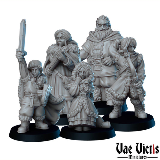 Winter Village Set | Vae Victis Miniatures | 32mm Scale Resin Printed Tabletop RPG Figures for Tabletop Roleplaying or Wargaming