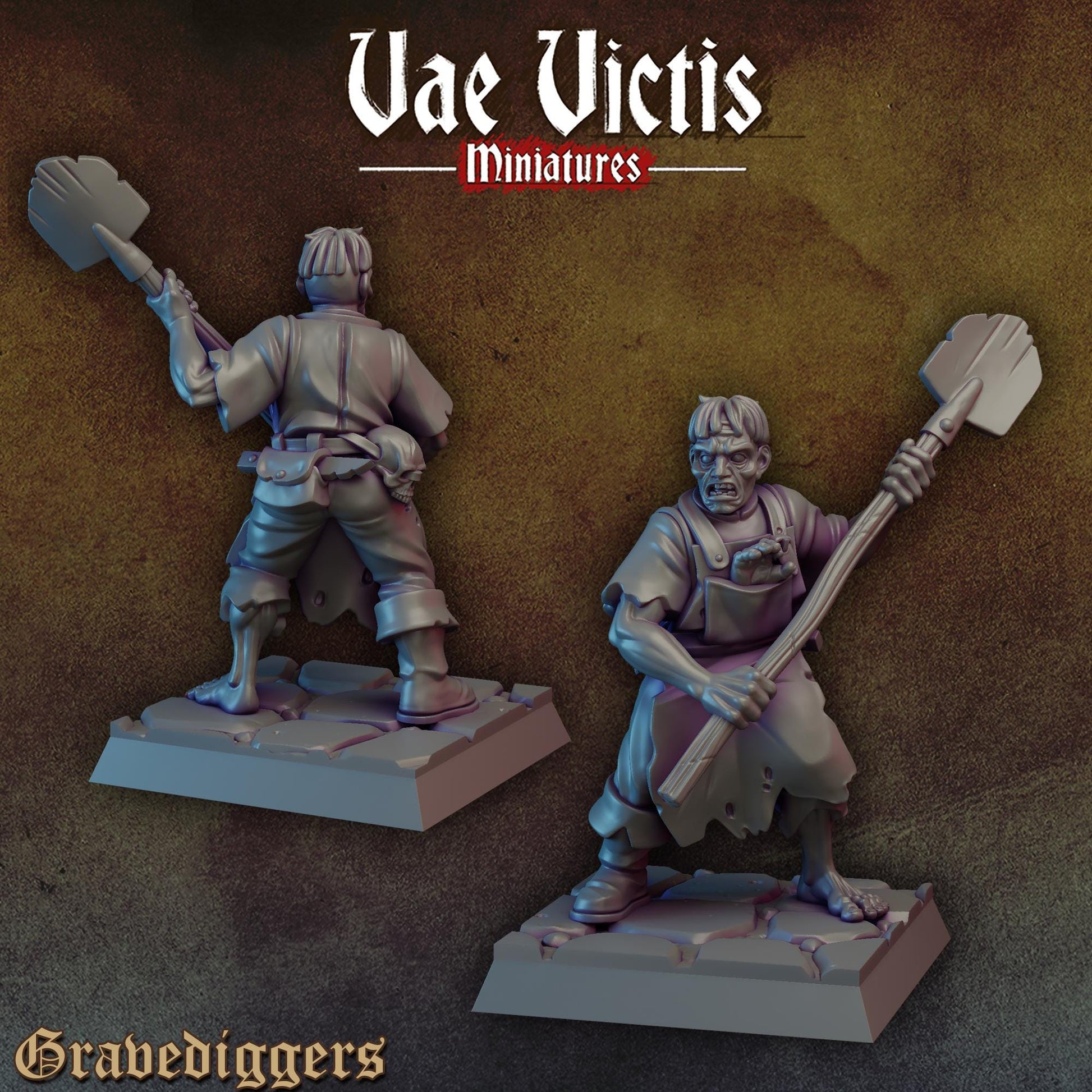 Grave Digger Set | Vae Victis Miniatures | 32mm Scale Resin Printed Tabletop RPG Figures for Tabletop Roleplaying or Wargaming