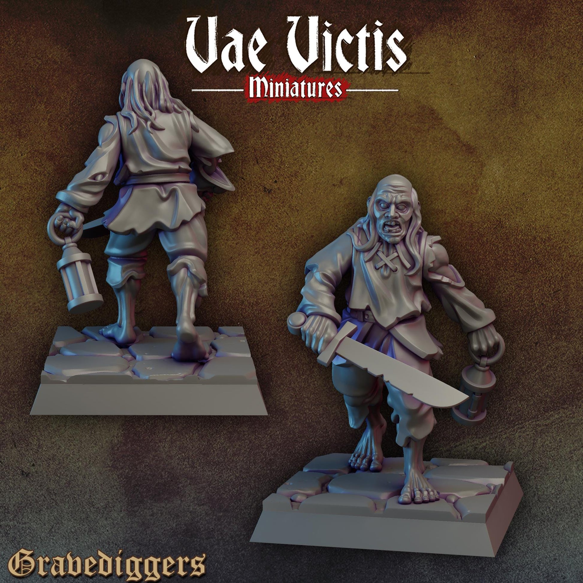 Grave Digger Set | Vae Victis Miniatures | 32mm Scale Resin Printed Tabletop RPG Figures for Tabletop Roleplaying or Wargaming