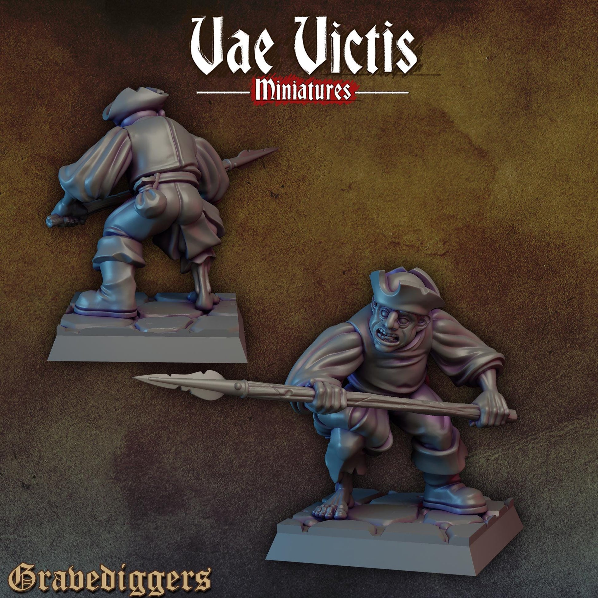 Grave Digger Set | Vae Victis Miniatures | 32mm Scale Resin Printed Tabletop RPG Figures for Tabletop Roleplaying or Wargaming