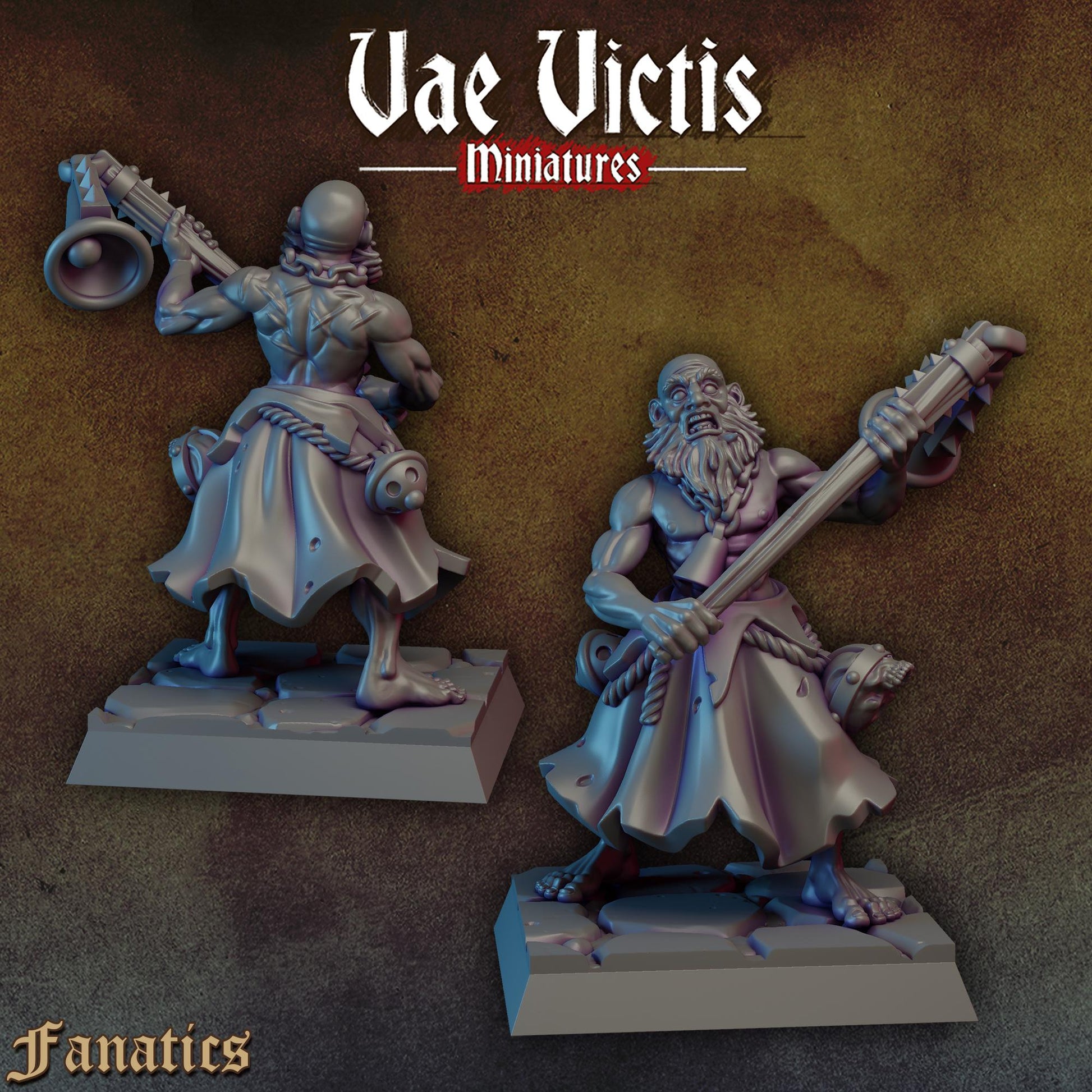 Flagellants Set | Vae Victis Miniatures | 32mm Scale Resin Printed Tabletop RPG Figures for Tabletop Roleplaying or Wargaming