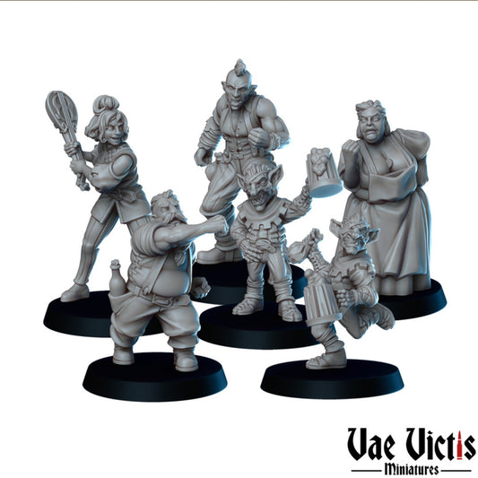 Bar Brawl Set | Vae Victis Miniatures | 32mm Scale Resin Printed Tabletop RPG Figures for Tabletop Roleplaying or Wargaming